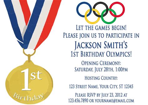 Olympic Theme Party Via Etsy Olympic Party Party Invite