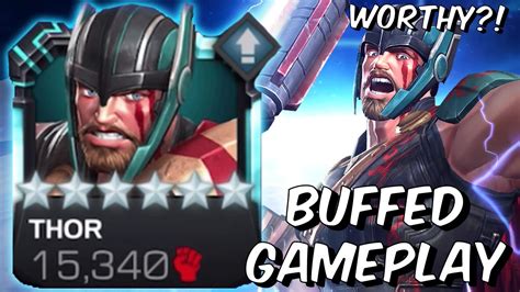 Buffed 6 Star Thor Ragnarok Gameplay Finally Worthy Marvel Contest Of Champions Youtube