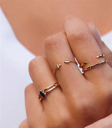 Dainty Ring Open Gold Ring Minimalist Ring Thin Gold Etsy