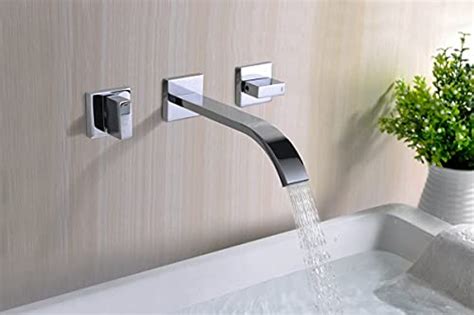 Sumerain Wall Mount Lavatory Faucet Two Handle Bathroom Faucet Brass Chrome — 🛍️ The Retail Market