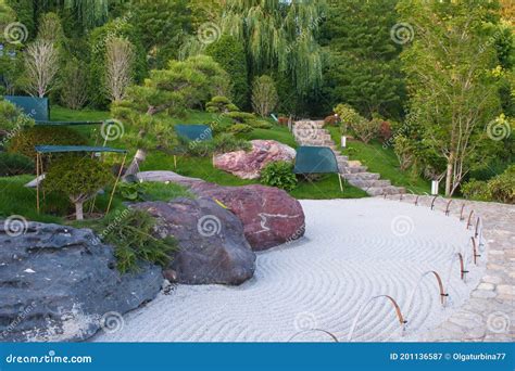 Fragment Of Classical Japanese Zen Garden Stock Image Image Of Green