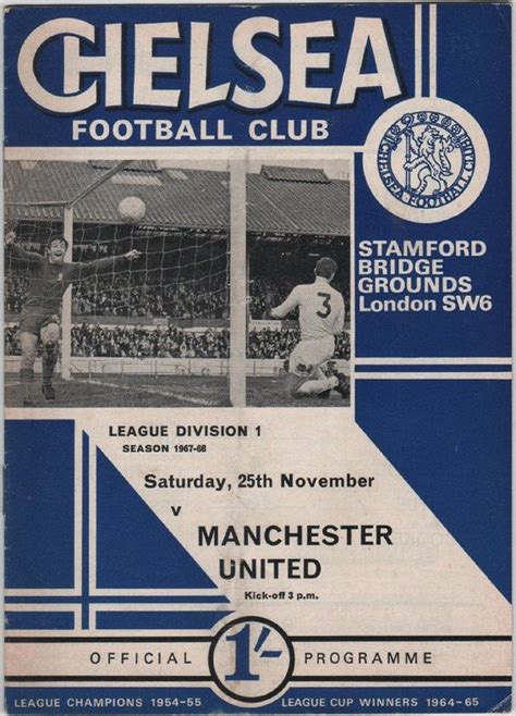 Vintage Football Programme Chelsea V Manchester United 196768