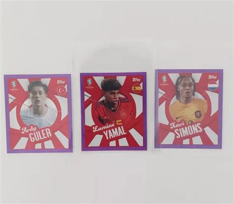 TOPPS EURO 2024 Purple Lila Parallel 3x PTW Sticker EM 24 2 52