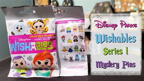 Disney Pin Unboxing Disney Parks Wishables Mystery Pins Series 1 Youtube