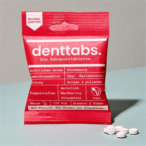 Pastillas dentífricas de fresa con flúor para niños de Denttabs en Idun