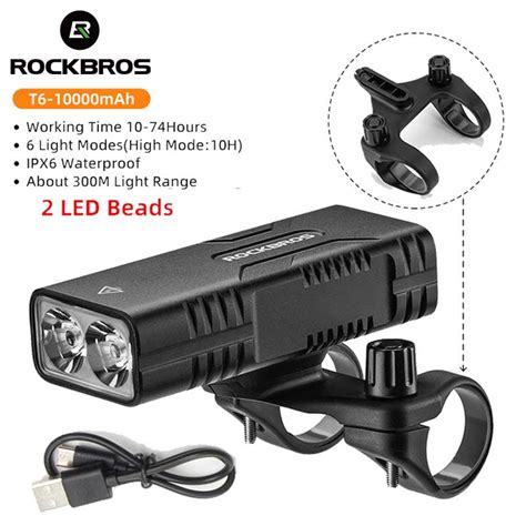 PH DeliveryROCKBROS Bicycle Front Light Aluminum LED Headlight 850LM