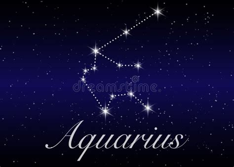 Aquarius Zodiac Sign Of The Beautiful Bright Stars Stock Vector