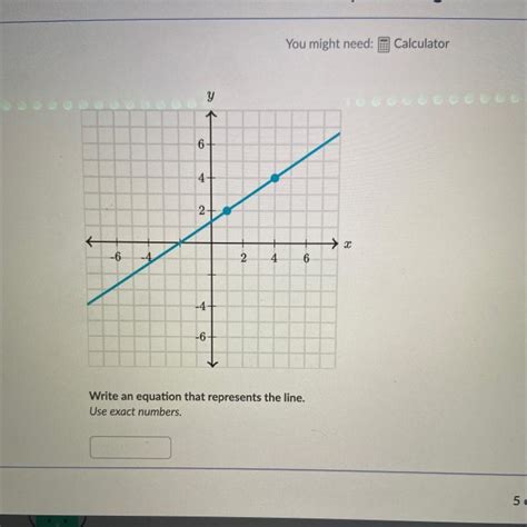 Write An Equation That Represents The Line Use Exact Numbers