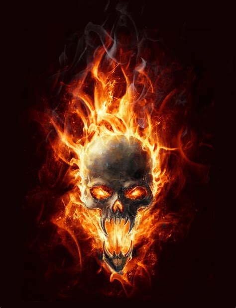 Burning Skull By Chevsy Deviantart On Deviantart Skulls Etc