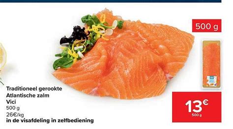 Traditioneel Gerookte Atlantische Zalm Vici Promotie Bij Carrefour