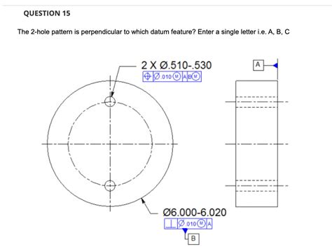 Solved The 2 Hole Pattern Is Perpendicular To Which Datum