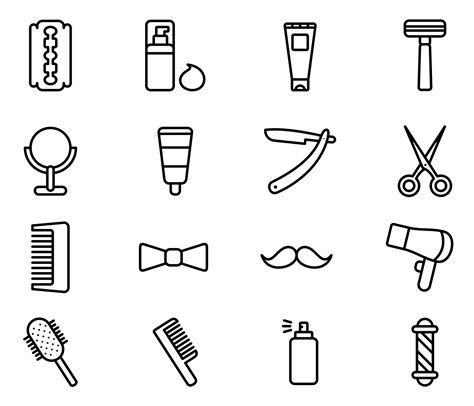 Free Vector Barber Icons (AI)