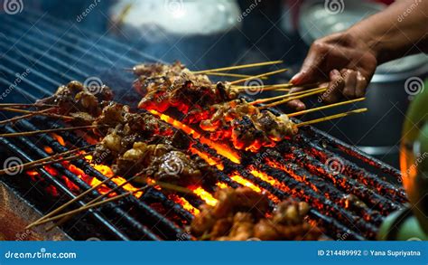 Satay On The Grill Stock Photo Image Of Chili Gourmet