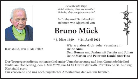 Traueranzeigen Von Bruno M Ck Augsburger Allgemeine Zeitung