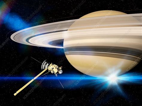 Cassini S Grand Finale At Saturn Illustration Stock Image C037 1142 Science Photo Library