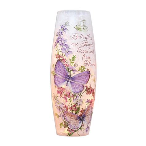 Stony Creek - Illuminated Vase Shaped Light – ‘Butterflies are Angels Sent From Heaven'