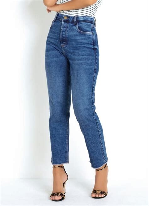 Sawary Jeans Calça Reta Jeans Sawary Calça jeans reta feminina