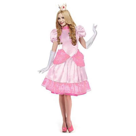 Princess Peach Costume Adult Fancy Dress Dulexe Halloween Costumes For