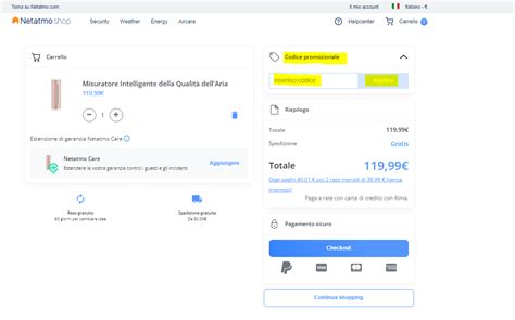 Ho Un Codice Promozionale Come Utilizzarlo Netatmo