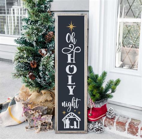 O Holy Night Nativity Stencil Nativity Porch Stencil Etsy