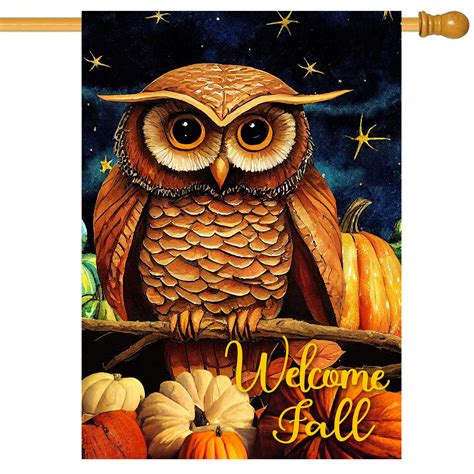 Amazon Morigins Welcome Fall Cute Owl Double Sided Seasonal