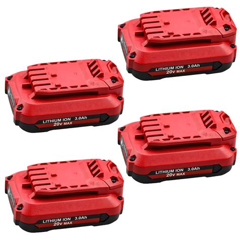 4 Packs 3 0Ah 20 Volt V20 Lithium Ion Battery Replace For Craftsman 20V