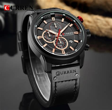 Rel Gio Masculino Luxo Curren Original Cron Grafo Funcional