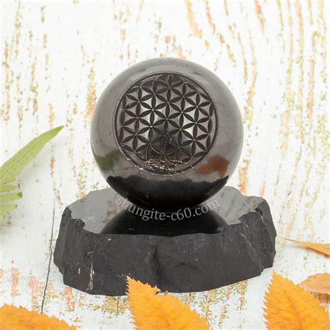 Authentic Shungite Flower Of Life Pendant Of Shungite Rare Stone