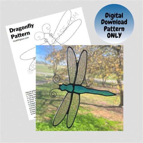 Dragonfly Stained Glass Pattern - Stained Glass DIY - PDF - Beginner S – Blue Hill Glass