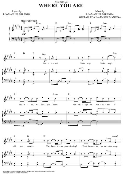 Where You Are From Moana Violin Sheet Music Sheet Music Violin Music