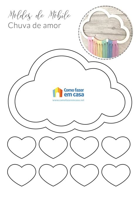 Molde Nuvem Chuva De Amor Como Fazer Em Casa Diy Baby Stuff Boho