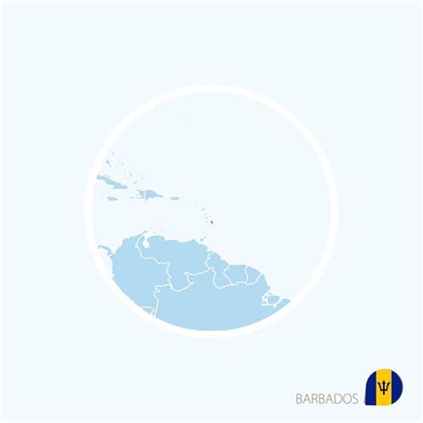 Icono De Mapa De Barbados Mapa Azul Del Caribe Con Barbados Resaltado