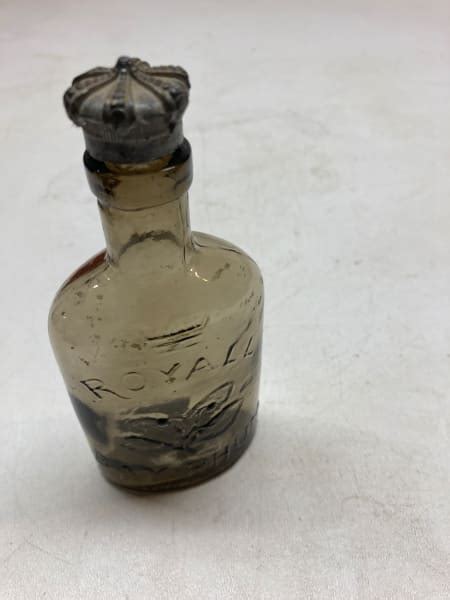 Embossed Vintage Glass Advertising Lidded Jar Bay Rum From The