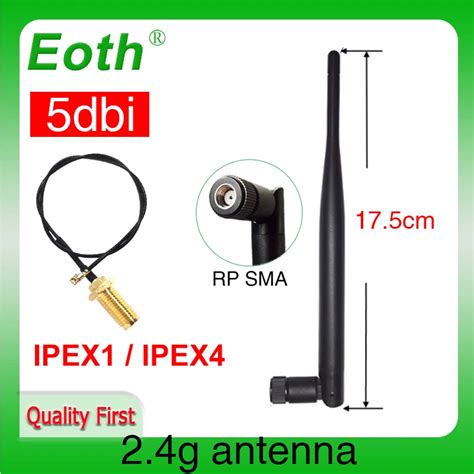 EOTH 2 4g Antenna 5dbi Sma Female Wlan Wifi 2 4ghz Antene Ipex 1 4 Mhf4