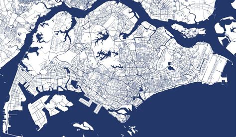 Mapa De La Ciudad De Singapur República De Singapur Stock de