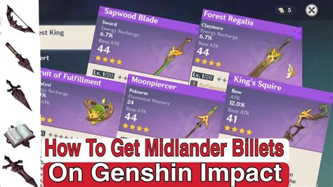 How To Get Midlander Billet For Sapwood Blade All Sumeru Weapons