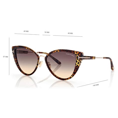 Tom Ford Anjelica Sunglasses Occhiali Da Sole Cat Eye Havana