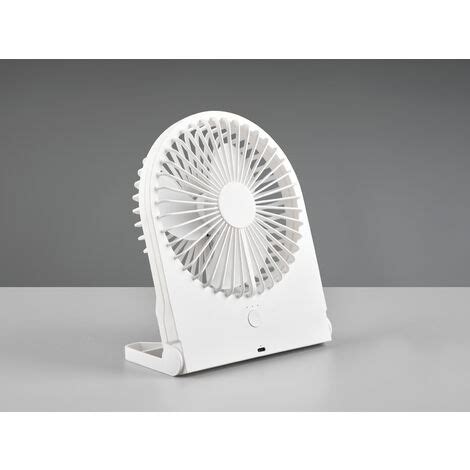 Schreibtisch Ventilator BREEZY 3 Stufen Weiß Höhe 23cm Akku USB C