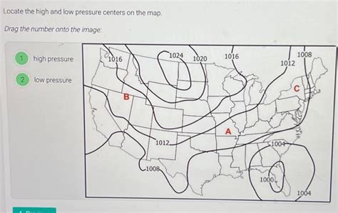 Solved Locate the high and low pressure centers on the map. | Chegg.com