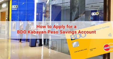 How To Apply For A BDO Kabayan Peso Savings Account Singapore OFW