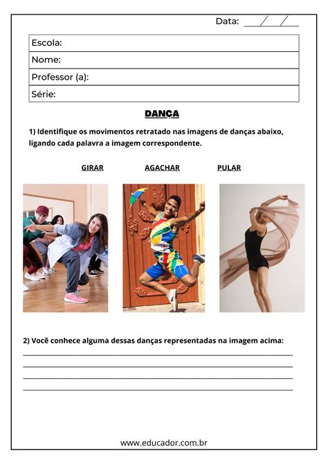Atividade De Arte Sobre Dança 2 Ano