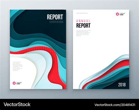 Annual Report Cover Design Corporate Business Vector Image