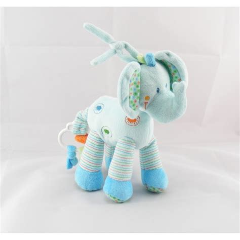 Doudou musical éléphant bleu NICOTOY