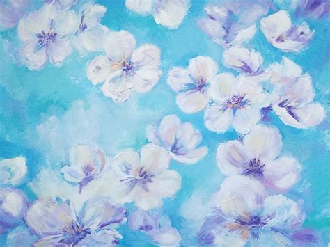 Blossom apricot Painting by Nataliia Nausevich