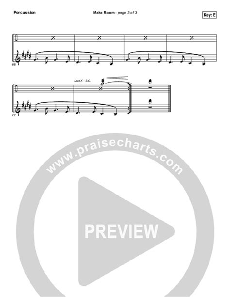 Make Room Percussion Sheet Music PDF Casting Crowns Matt Maher