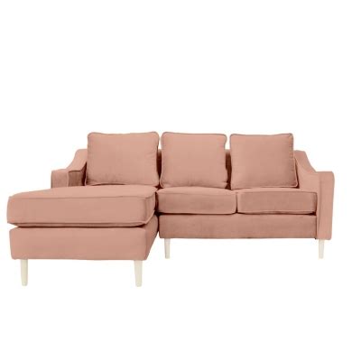 SOFAS HOME SECCIONAL BARCELONA FELPA PALO ROSA 3 CUERPOS Falabella