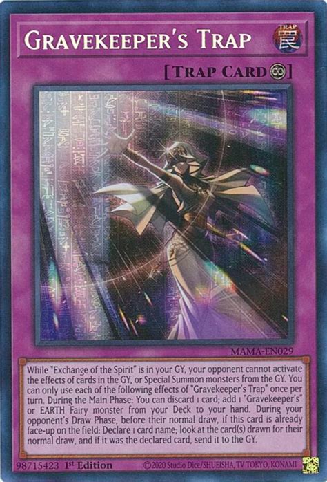 Gravekeeper S Trap Secret Pharaoh S Rare Magnificent Mavens YuGiOh