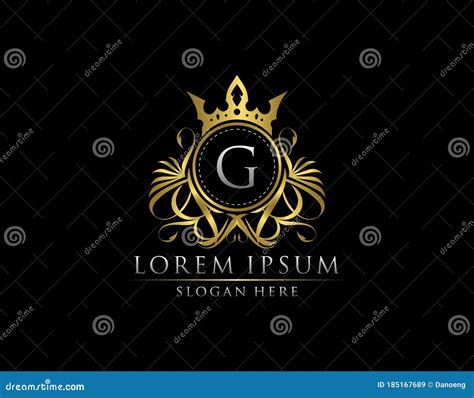 Premium Royal King G Letter Crest Gold Logo Template Stock Vector