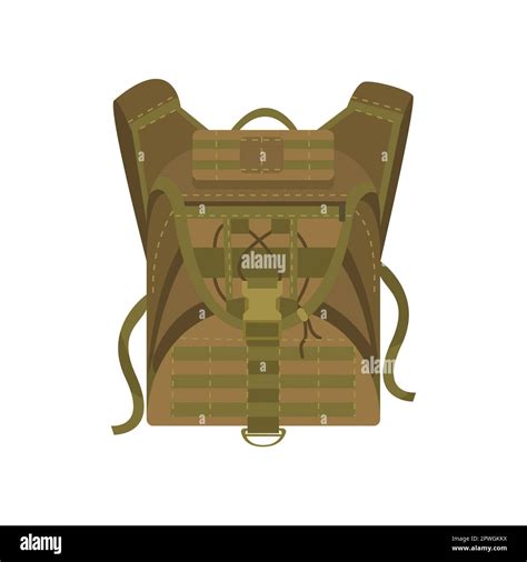 Camouflage Camping Backpack Cartoon Illustration Stock Vector Image