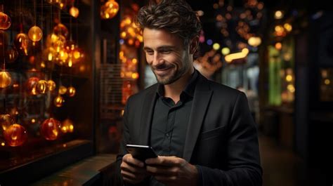 Premium Photo Handsome Businessman Smiling While Posing With A Black